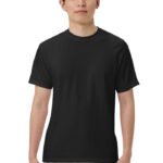 Black blank heavyweight crewneck T-shirt, front view
