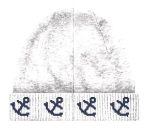 Akkerishúfa – jacquard-prjónuð húfa með akkerum, lágt snið · 26