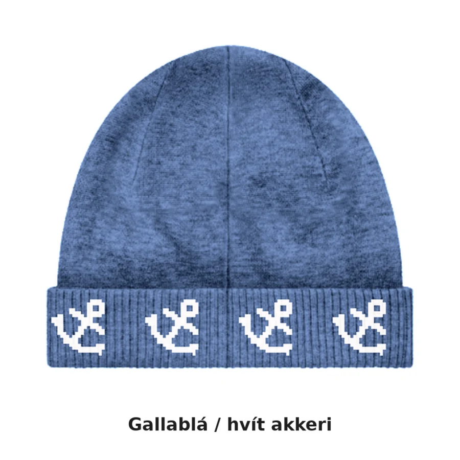Sýnimynd – Gallablá / hvít akkeri – tölvugerð mynd