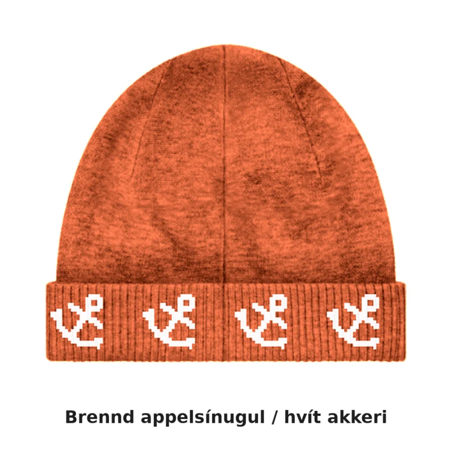 Sýnimynd – Brennd appelsínugul / hvít akkeri – tölvugerð mynd