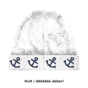 Akkerishúfa – jacquard-prjónuð húfa með akkerum, lágt snið · 8