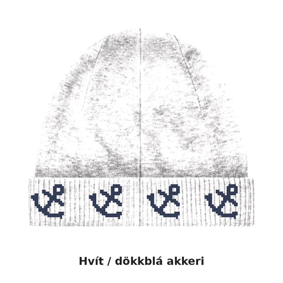 Sýnimynd – Hvít / dökkblá akkeri – tölvugerð mynd
