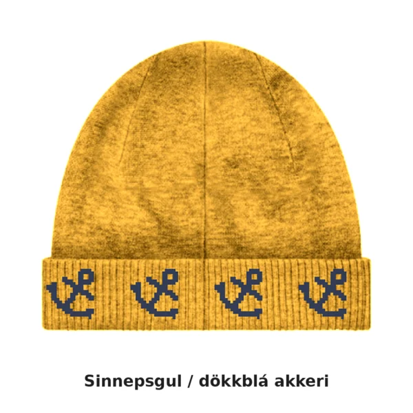 Sýnimynd – Sinnepsgul / dökkblá akkeri – tölvugerð mynd