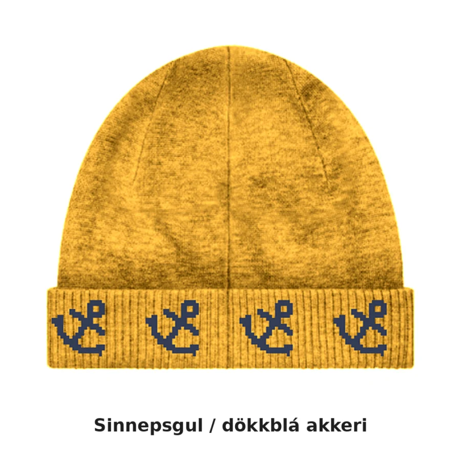 Sýnimynd – Sinnepsgul / dökkblá akkeri – tölvugerð mynd