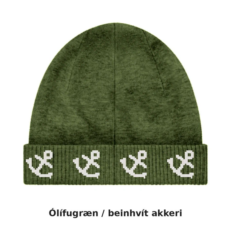 Sýnimynd – Ólífugræn / beinhvít akkeri – tölvugerð mynd