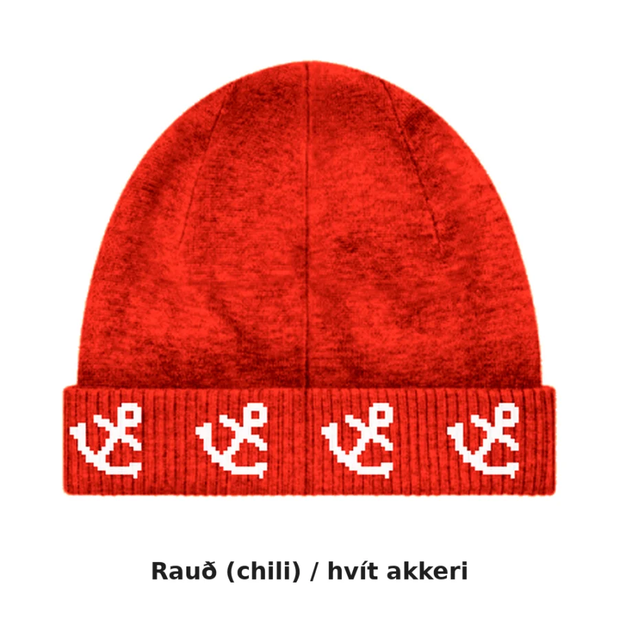Sýnimynd – Rauð (chili) / hvít akkeri – tölvugerð mynd